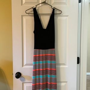 Striped maxi dress with cutout back